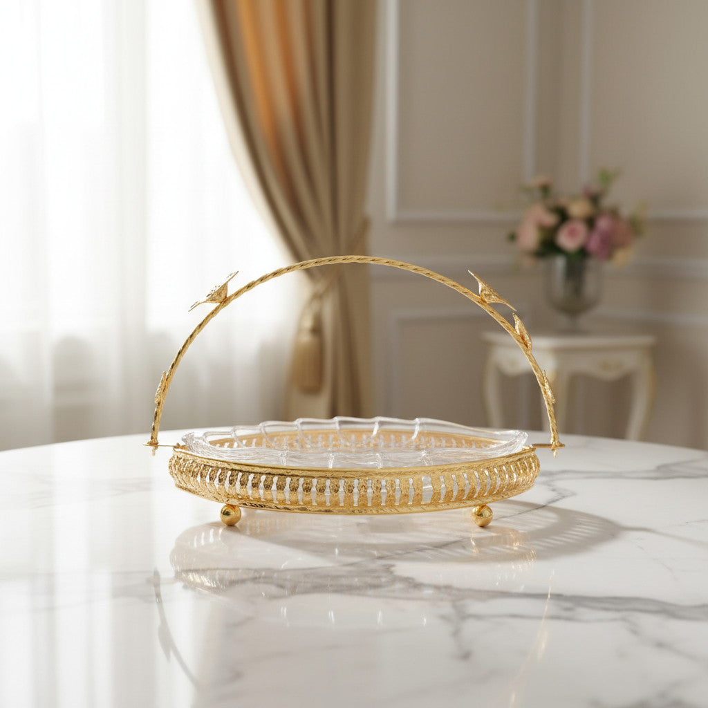 Gilded Leaf Single-Tier Petite Serveware