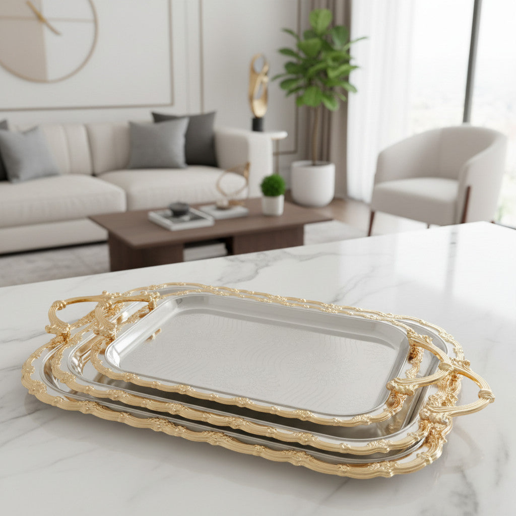 Heritage Gold & Silver Triple-Tier Nesting Set