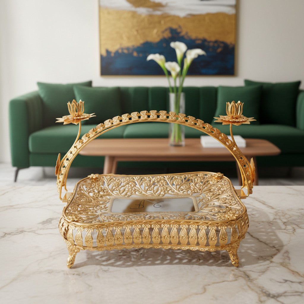 Royal Garden Rectangular Filigree Dish