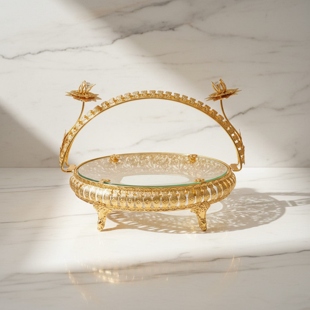 Gilded Lotus Arch Round Server