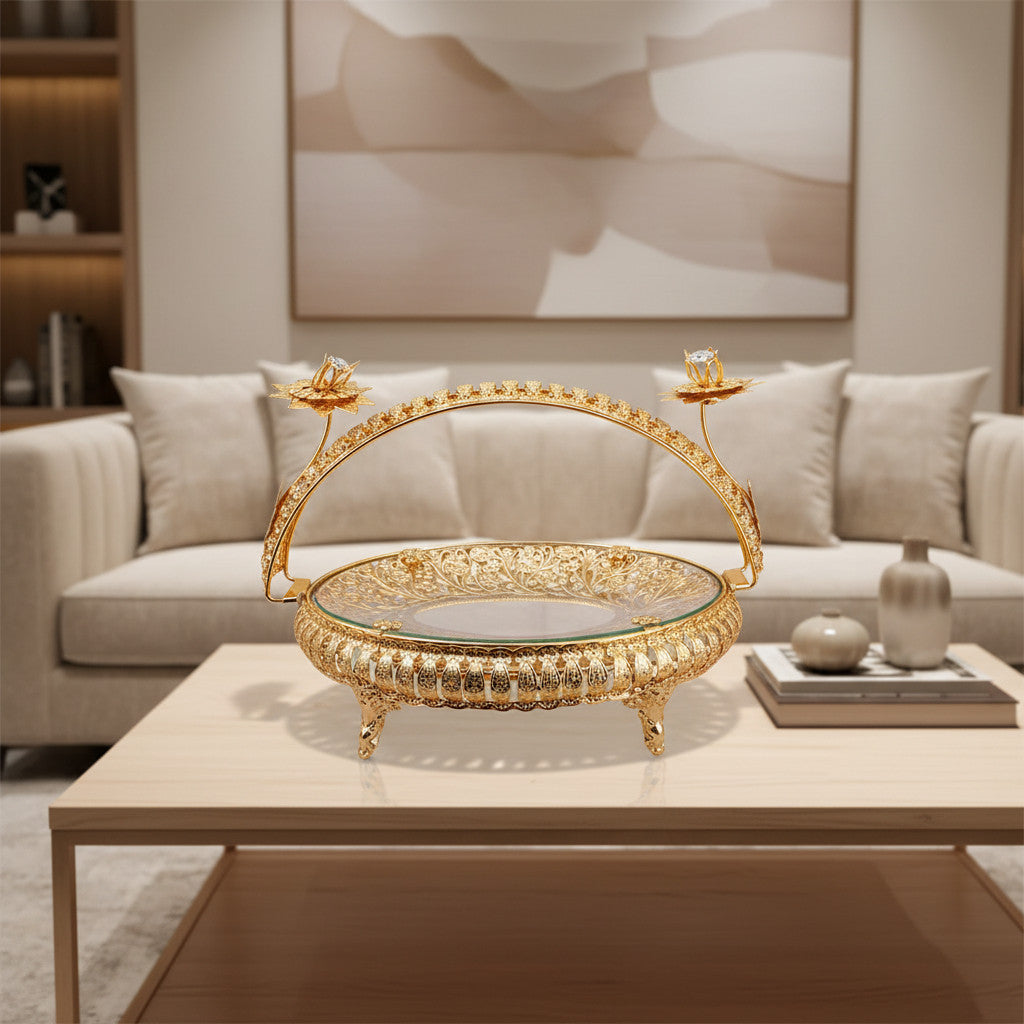 Gilded Lotus Arch Round Server