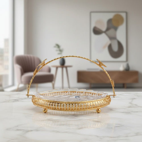 Gilded Leaf Single-Tier Petite Serveware