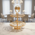 The Golden Sunburst Two-Tier Dessert Stand